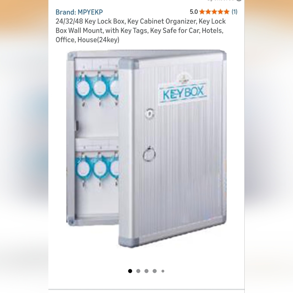 Silver Key Box with Blue Key Tags